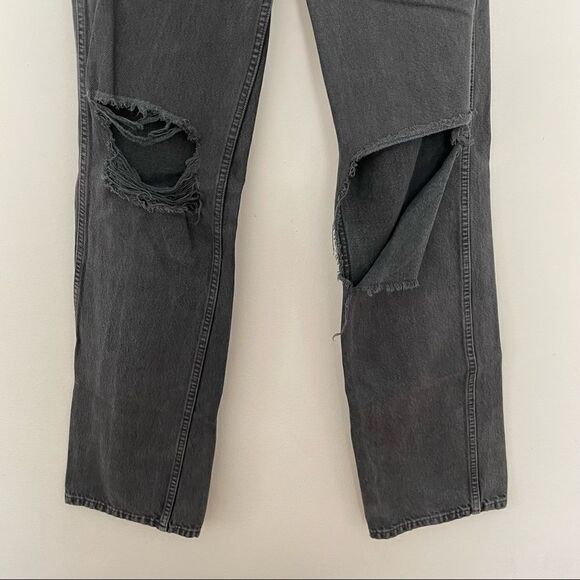 RE/DONE Originals High Rise Loose in Washed Black With Rips - Picture 5 of 14